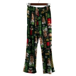 Son Of A Nutcracker Christmas Lounge Pants Small Green Elastic Waist Elf Movie
